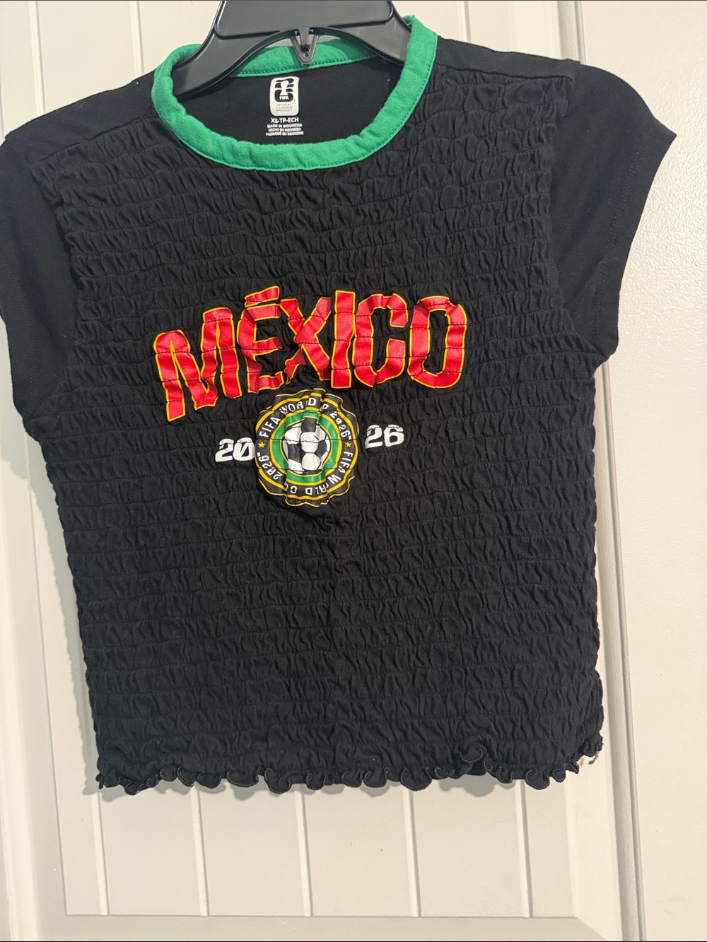 Black México Graphic Short-Sleeve Tee with Green Trim